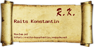 Raits Konstantin névjegykártya